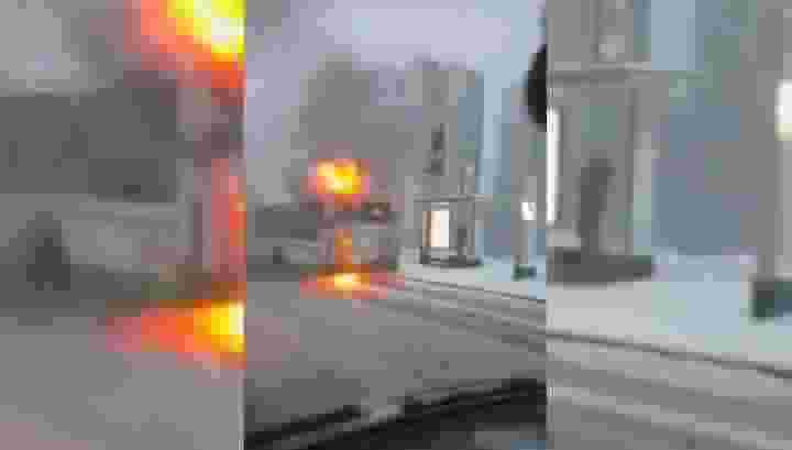 На Каширском шоссе сгорел рейсовый автобус